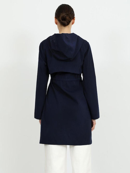 Women's Blue Navy Gabardine with Hood