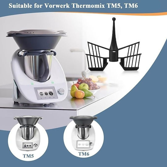 Tel De Amestecare Tip Fluture Compatibil Thermomix Tm5 Tm6 Viteză Maximă 4 Plastic Flexibil Negru