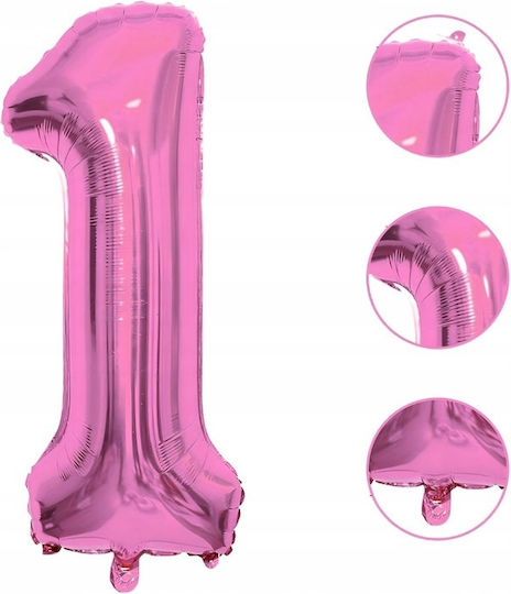 Set 5 Baloane Rotunde Zi De Naștere Folie Roz Jumbo 68.5 cm