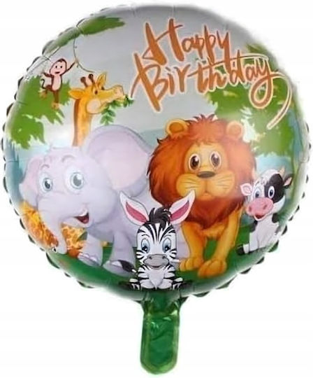 Set 5 Baloane Rotunde Zi De Naștere Folie Gri Jumbo 98cm
