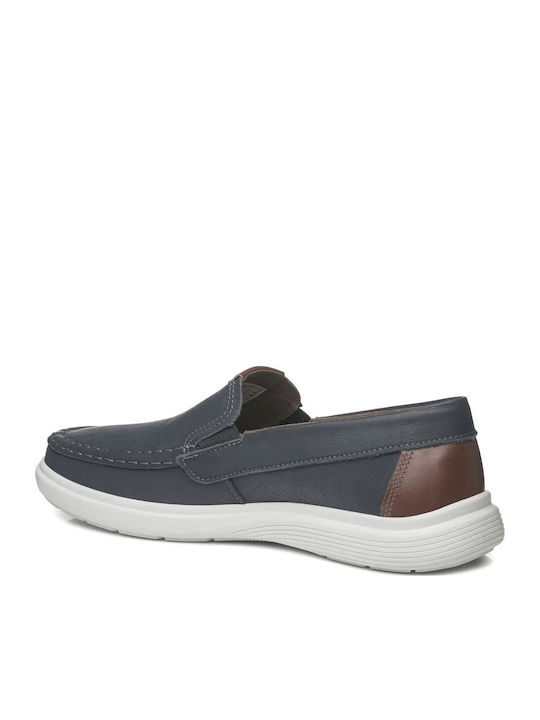Leder Herren Mokassins in Blau Farbe