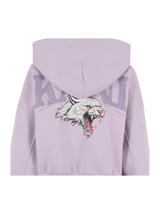 Chest Signature Women's Hooded Sweatshirt Cardigan Lilac
