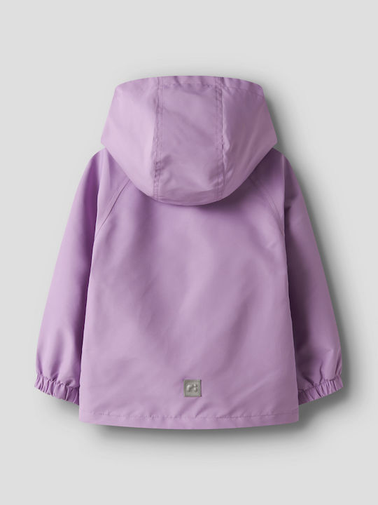 Waterproof Kids Casual Jacket with Hood Lilac