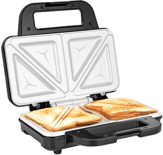 Teesa Tostieră cu Plăci Ceramice pentru 2 Sandvișuri 900W Inox