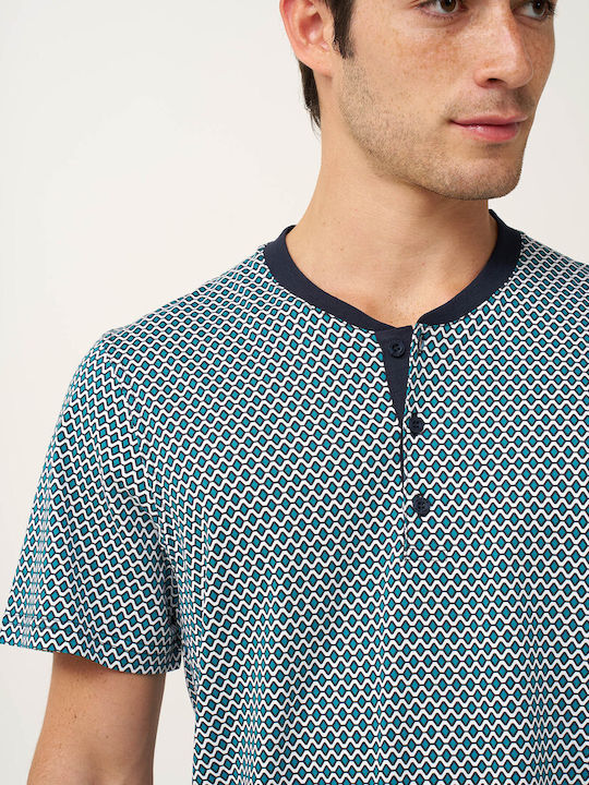 Vamp Sommer Herrenpyjama Blau