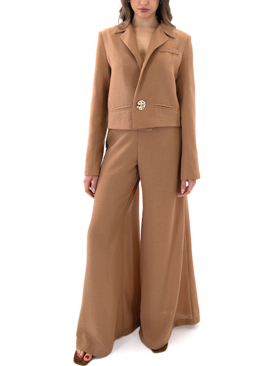 C. Manolo Kurzes Damen Blazer Camel