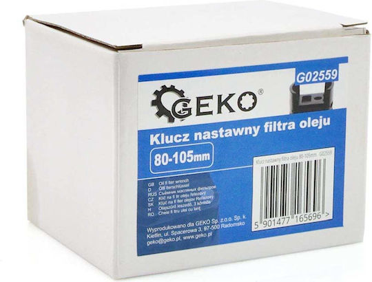 Einstellbarer Ölfilterschlüssel 80-105mm Geko G02559