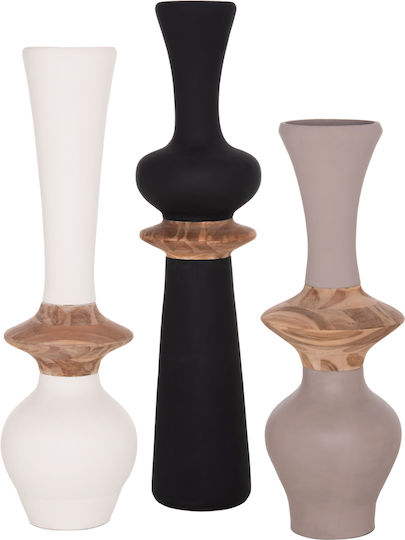 HomeMarkt Set Decorative Floor Vases Concrete Nebula Brown 3pcs