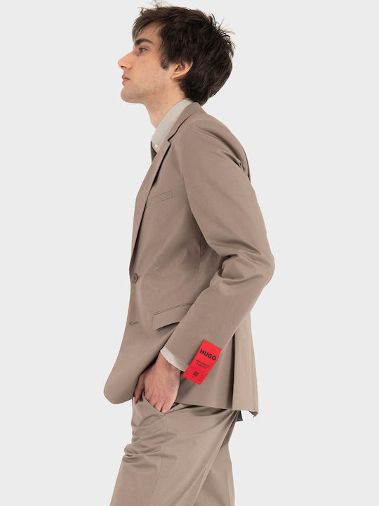 Men’s Suit Jacket with Slim Fit Light Brown