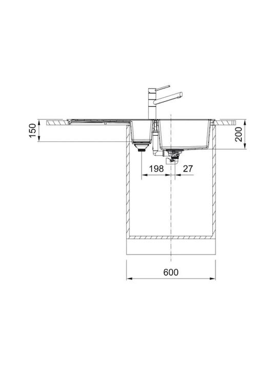 Franke 2.0 S2d Drop-In Kitchen Sink from Synthetic Granite L100xW50cm