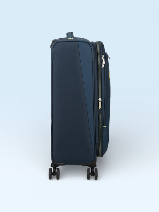 American Tourister Wanderlite Μεσαία Βαλίτσα Ταξιδίου Υφασμάτινη Dark Navy με 4 Ρόδες Ύψους 68εκ.