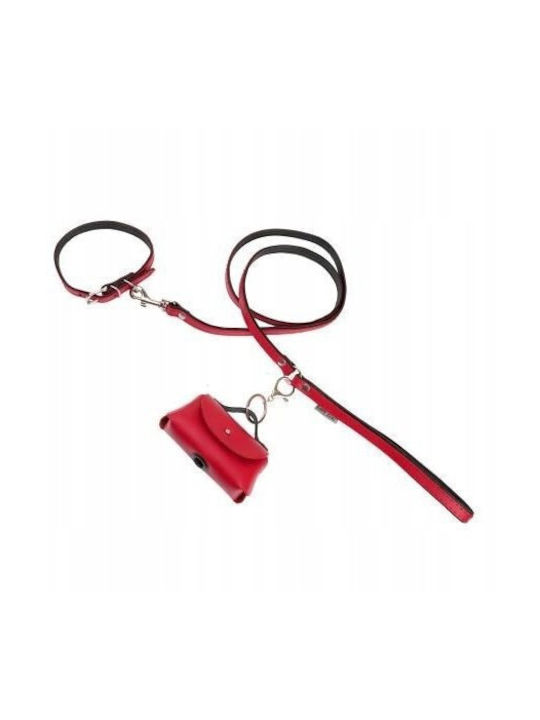 Leather Dog Collar Red Black Xs-s 12mm/35cm Leather Dog Collar Red Black Xs-s 12mm/35cm
