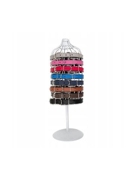 Leather Dog Collar Red Black Xs-s 12mm/35cm