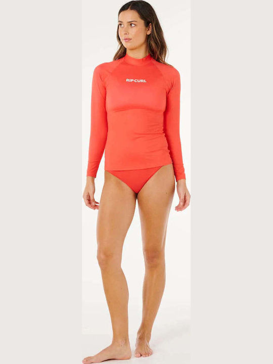 Rip Curl Surf UPF 50+ Women Long Sleeve Sun Protection Shirt Red