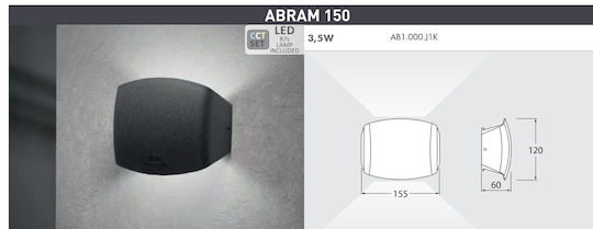 Fumagalli Abram Wall-Mounted Outdoor Lighting R7S Double Beam 15.5x12x6cm