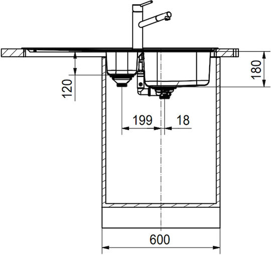 Franke 1010368322 Ένθετος Inox Μ100xΠ50cm Γκρι