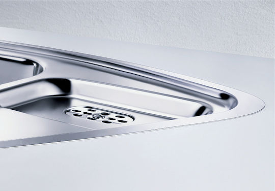 Blanco Lantos 9 Eif Ένθετος Νεροχύτης Γωνιακός Inox Brushed Μ93xΠ51cm Ασημί