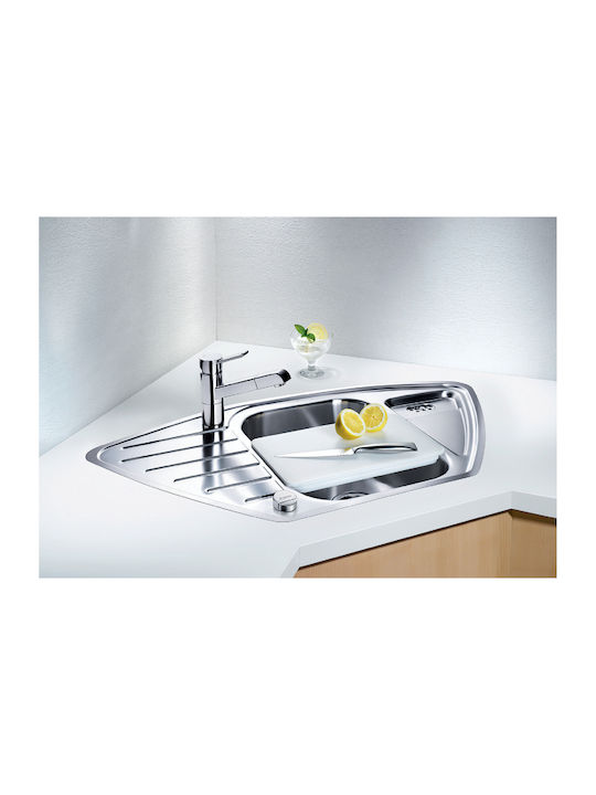 Blanco Corner Drop-In Kitchen Sink Inox Brushed L93xW51cm Gray