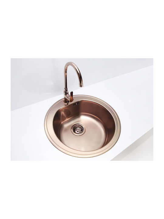 Alveus Drop-In Кухненска Мивка Inox 51x51см Розова