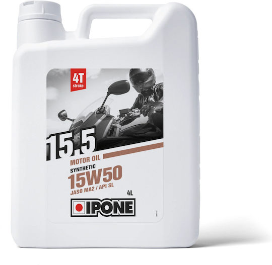 Ipone 15.5 15W-50 Semi-Synthetic Motorcycle Oil for Four-Stroke Engines 4lt