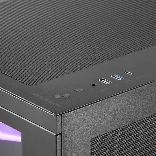 Mars Gaming MC-3TCORELCDM Gaming Midi Tower Κουτί Υπολογιστή με Πλαϊνό Παράθυρο Μαύρο