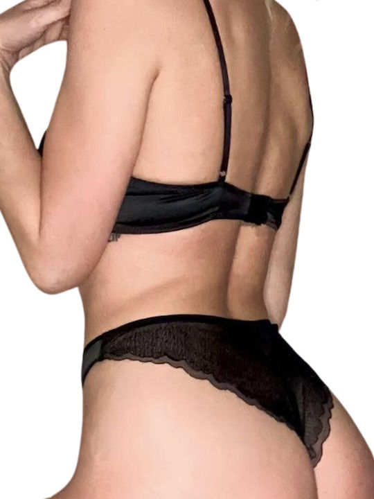 Dyana Underwear Set Bra With Brazil Black