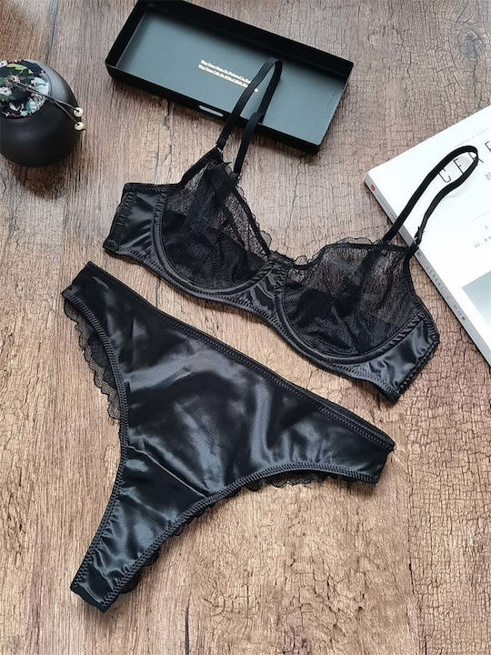 Dyana Underwear Set Bra With Brazil Black