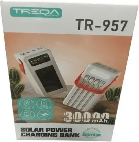 Treqa TR-957 Solar Power Bank 30000mAh Black
