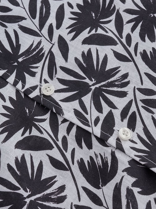 Short Sleeve Linen Shirt Black