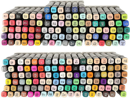 Μαρκαδόροι Σχεδίου Multicolored Σετ 204 χρώματα