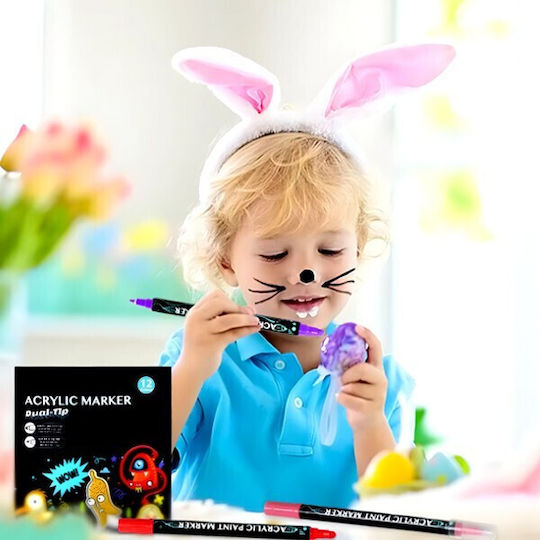 Markeri Acrilici Multicolora 1mm Set 12 Bucăți