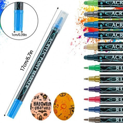 Markeri Acrilici Multicolora 1mm Set 12 Bucăți