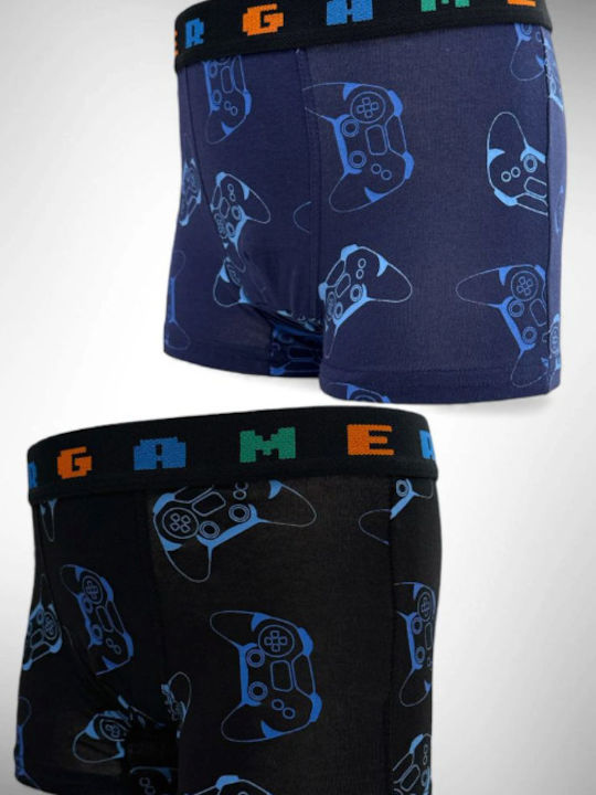 IDER Set Kinderunterwäsche Boxer Blau/Schwarz 2 Stück