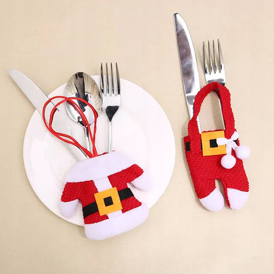 Set Christmas Case for Cutlery Santa Clauses 6 Pieces