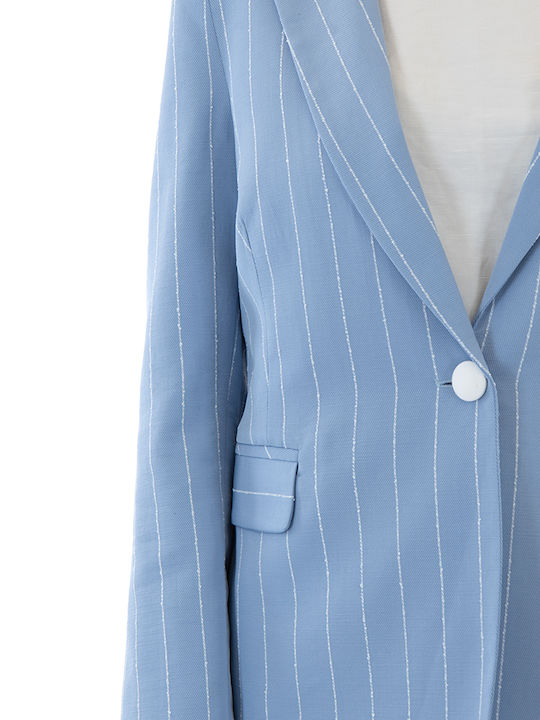C. Manolo Women's Blazer White-Light Blue
