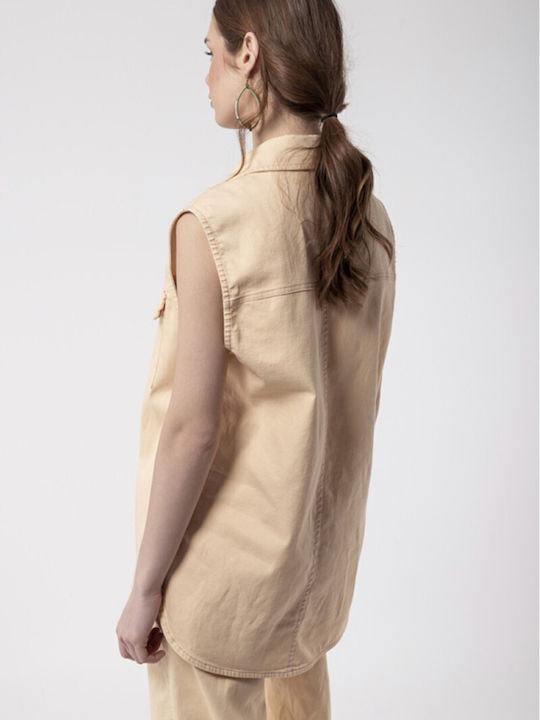 Sleeveless Women's Shirt Orange
