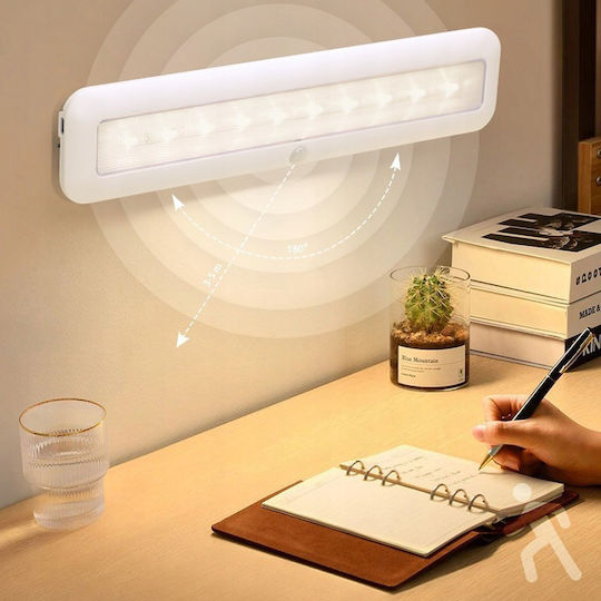 LED Лампа Сензор За Движение Обхват 3-5 М 180° Ъгъл 160 Лм IP65 Самозалепващ Магнитен Монтаж 30.5 X 6.7 X 1.8 СМ Бяла LED Лампа Сензор За Движение Обхват 3-5 М 180° Ъгъл 160 Лм IP65 Самозалепващ Магнитен Монтаж 30.5 X 6.7 X 1.8 СМ Бяла