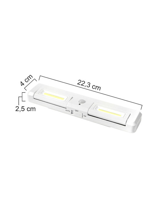 Lampă Led Cu Senzor De Mișcare 1w 4000k Alb Neutru Rază De Detecție 3-5 M Unghi 90° Autoadeziv 22 X 4.5 X 2.2 Cm Alb