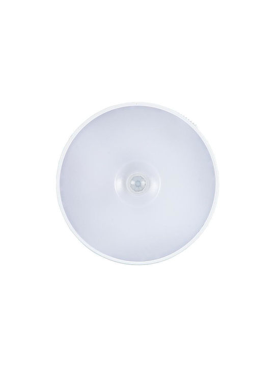 Lampă De Perete Led Senzor De Mișcare Montare Magnetică Încărcare Usb Baterie Reîncărcabilă Lumină Alb Rece Plastic Diametru 8.5 Cm Albă