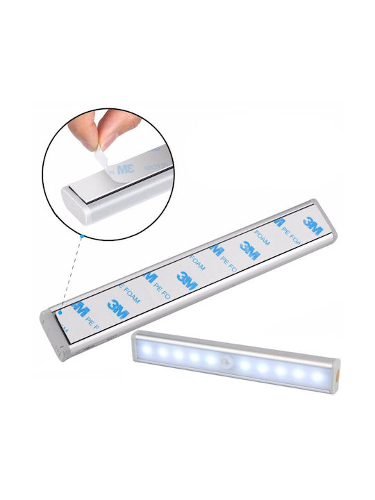 Led Lamp Motion Dusk Sensor Cool Light Automatic Shut-off Adhesive Magnetic Mount Battery Powered 19 X 3 X 1.5 Cm