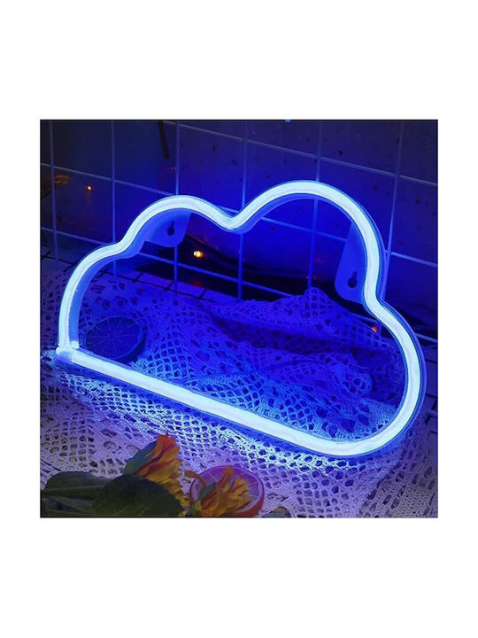 Decorative Led Cloud-shaped Lamp Plastic Built-in Cord 29.5x18.5 Cm Blue
