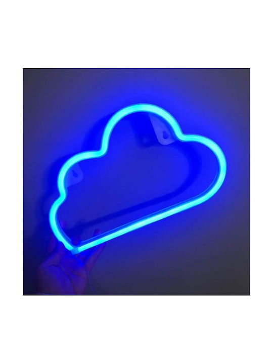 Decorative Led Cloud-shaped Lamp Plastic Built-in Cord 29.5x18.5 Cm Blue