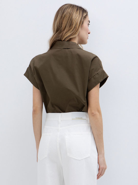 Short Sleeve Women's Shirt Khaki