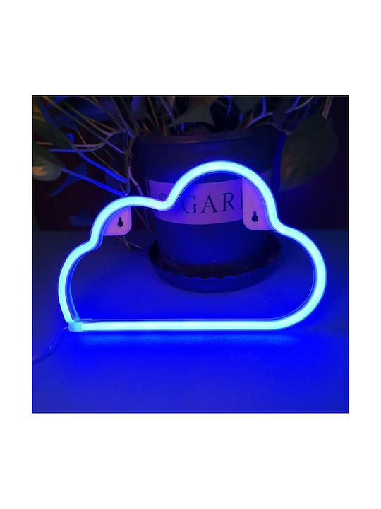 Decorative Led Cloud-shaped Lamp Plastic Built-in Cord 29.5x18.5 Cm Blue