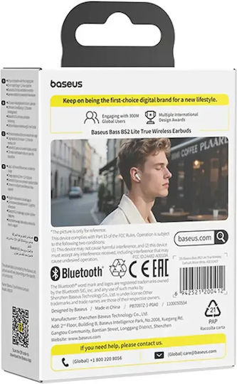 Baseus Bass BS2 Lite In Ear Безжични Слушалки с Устойчивост на Изпотяване и Калъф за Зареждане Бели