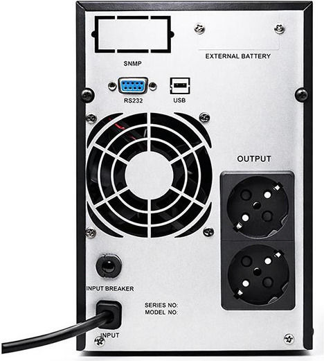 Qoltec 52640 UPS устройства On-Line 1000VA 800W с 2 Schuko гнезда