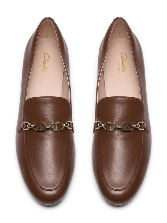 Leder Damen Mokassins in Braunen Farbe