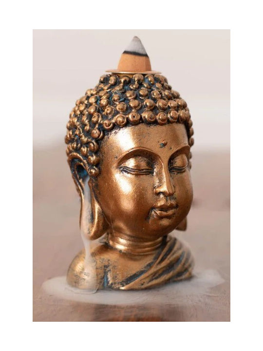 Cap Buddha din Bronz Arsător Conuri Flux Invers 10cm
