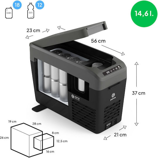 Peme Quest 14 Tragbarer Kühlschrank 14,6l Schwarze
