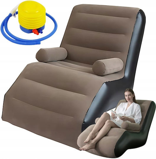 Verk Group Φουσκωτή Πολυθρόνα Καφέ 90x85cm